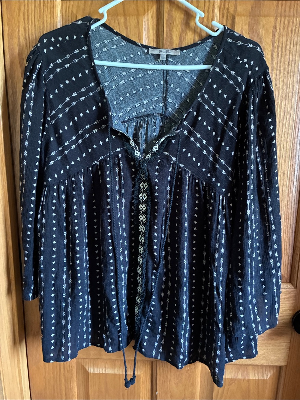 Miss Me Black boho top large